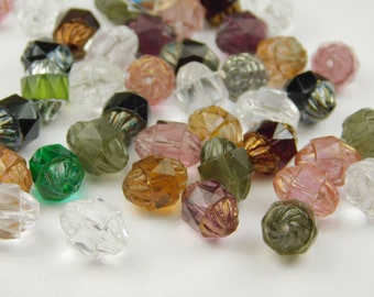 25 Pcs - 8x10mm Faceted Czech Glass Turbine Beads - Mixed Colors - Glass Beads - Jewelry Supplies - Turbine Beads - Czech Glass Beads