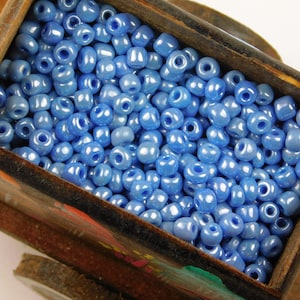 6/0 Seed Beads - Opaque Blue Luster Seed Beads - Cornflower Blue Seed Beads - Glass Seed Beads - Jewelry Supplies - Jewelry Making