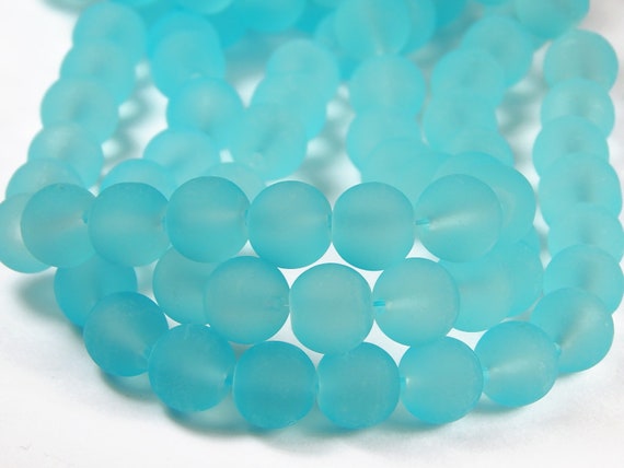 Sky Blue Opaque 40 round beads 10mm Glass faux Pearls jewellery making craft