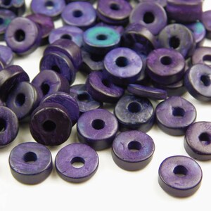 50 piezas - 9x3~6mm Coco Rondelle Beads - Dark Indigo - Natural Beads - Natural Coconut Beads - Jewelry Supplies - Nut Beads