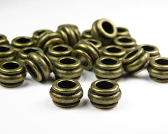 5 or 10 Pcs - 12mm Antique Bronze Column Spacer Beads - Tube Beads - Bronze Column Beads - Metal Spacer Beads - Jewelry Supplies