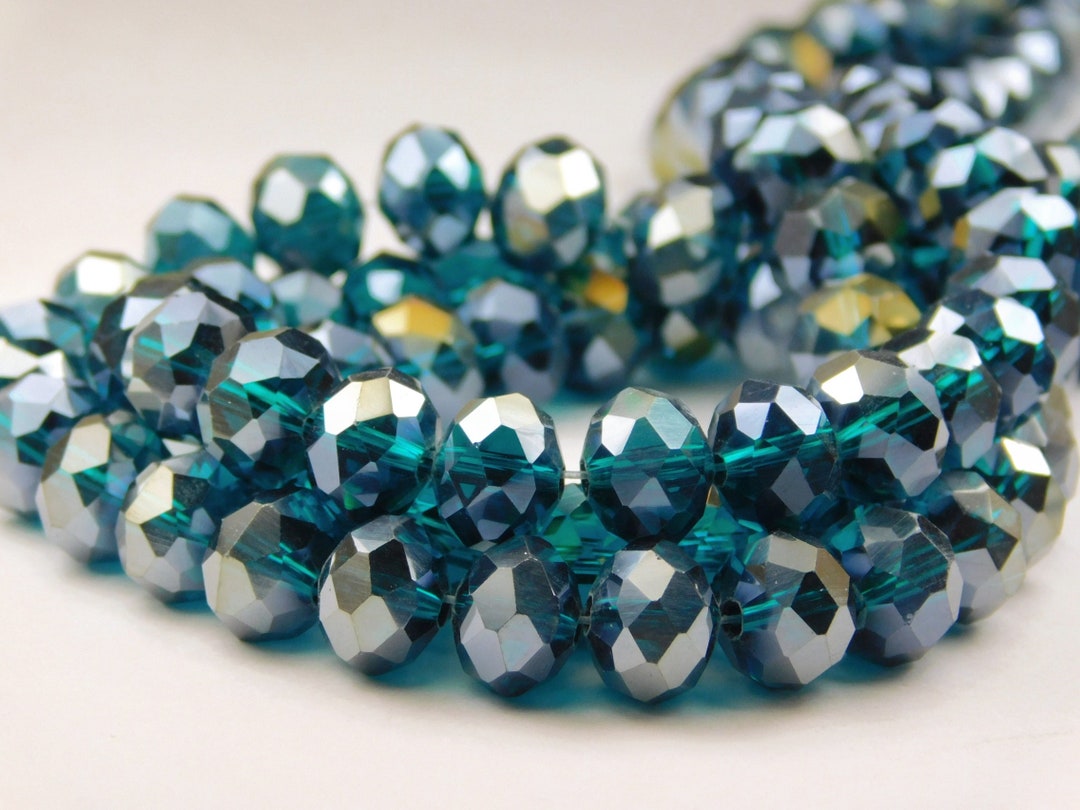 Funkyprettybeads 10mm Glass Cathedral Tube - Opaque Black Iris - 6 Or 12 Beads