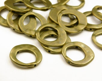 10 Pcs - Flat Round Antique Bronze Donut Bead Frames - Ring Frame - 20.5x3mm - Bronze Pendants - Jewelry Supplies - Bronze - Craft Supplies