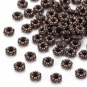 50 or 100 Pcs - 5.5mm Red Copper Spacers - Copper - Metal Spacers - Copper Spacer Beads - Spacer Beads - Jewelry Supplies - Jewelry Making