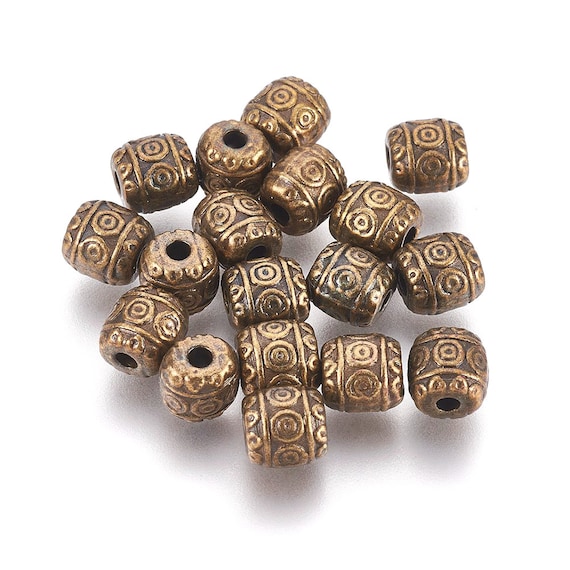 6.5MM Tibetan Antiqued Red Copper Metal Alloy Bead Spacers 