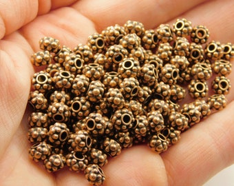 25 or 50 Pcs - 6.5x4.5mm Tibetan Style Antique Copper Spacer Beads - Copper Spacers - Metal Spacer Beads - Rondelle Spacers