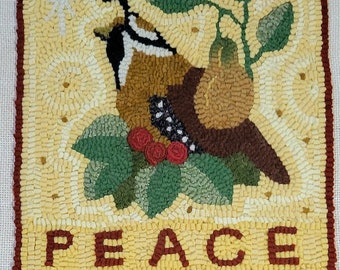Partridge in a Pear Tree rug hooking pattern