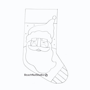 St Nick stocking DIGITAL Download rug hooking pattern