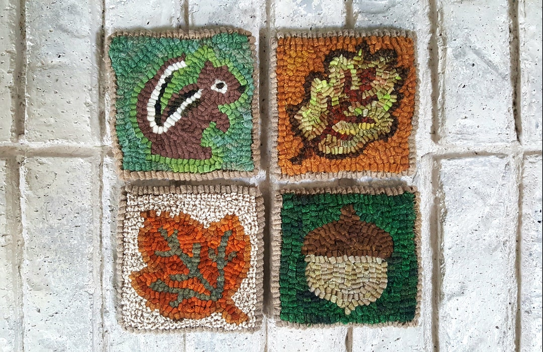 Nature's Harvester Rug Hooking Coaster Patterns Etsy