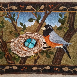 Home, Tweet, Home rug hooking pattern