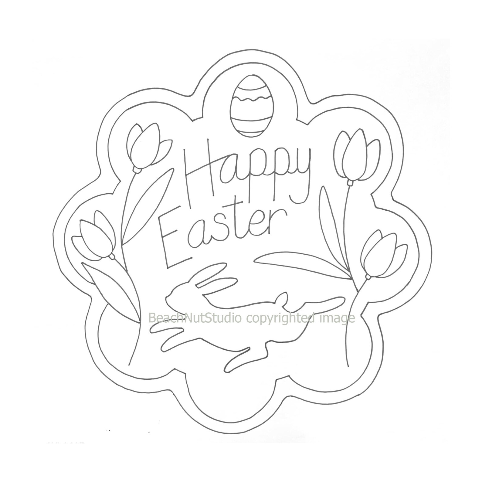 Happy Easter Bunny Rug Hooking Pattern Etsy