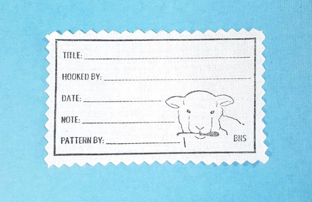 Hooked Rug Label Fabric Labels for Hooked Rugs REGULAR Size - Etsy