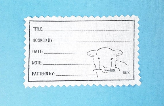 Fabric Labels for hooked rugs REGULAR Size