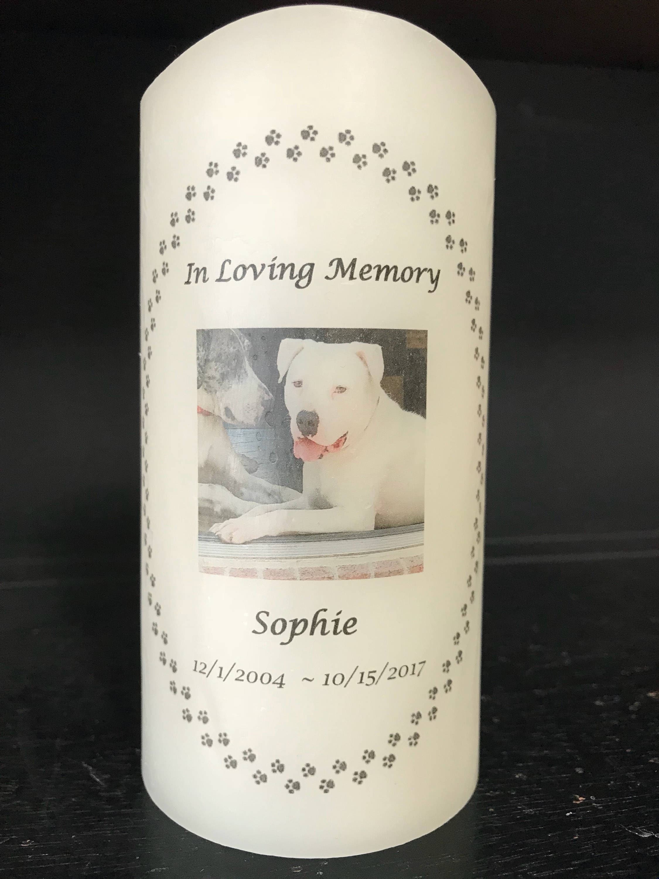 Pet Memorial Candle Memorial that goes for Dogs Cats or Etsy