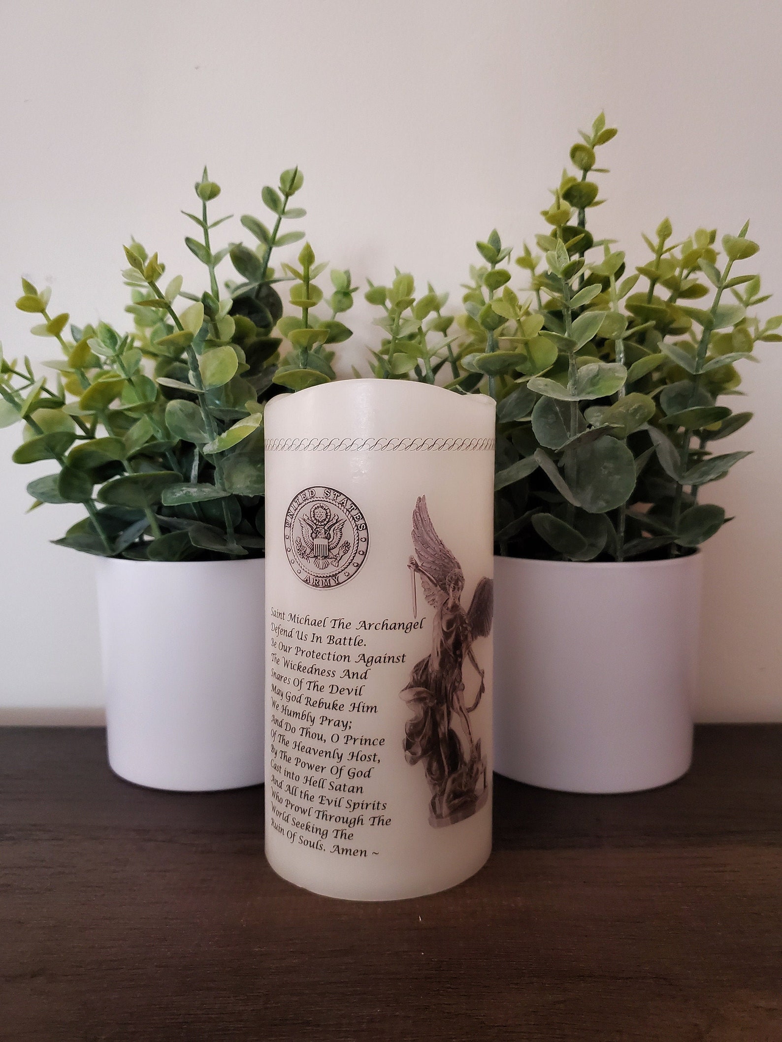United States Military St. Michael Candle Etsy