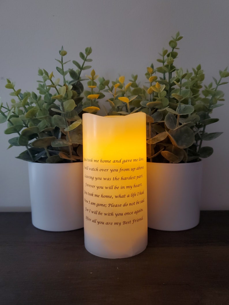 Pet Memorial Candle Memorial That Goes for Dogs Cats or Etsy