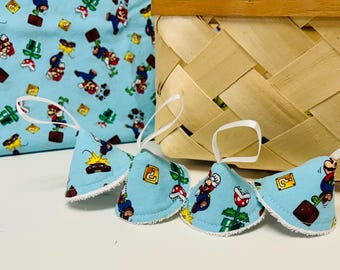 Clásico videojuego, jugador, Mario, tipis de champiñones para orinar: cubiertas azules para conos de videojuegos (paquete de 4)