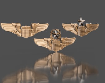 Air Force Pilot  Badge Collection 3D stl file for CNC router
