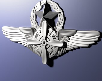 Air Force Flight Engineer Master Badge 3D stl file for CNC router