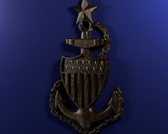 Coast Guard Senior Chief Petty Officer (SCPO) insignia 3D stl file for CNC router