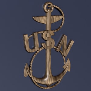 Navy Vintage Chief Petty Officer (CPO) insignia 3D stl file for CNC router