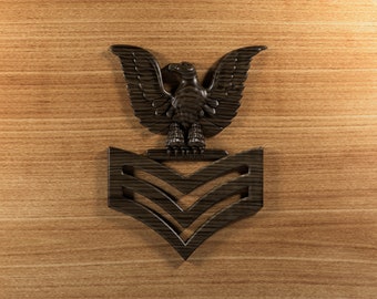 Navy First Class Petty Officer perched eagle insignia 3D stl file for CNC router