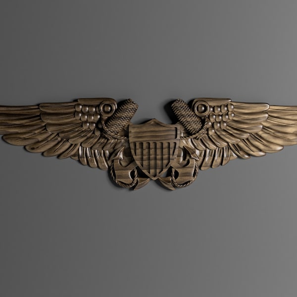 Navy Flight Officer wings 3D stl file for CNC router