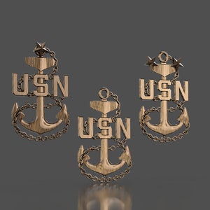 Navy Chief Petty Officer Insignia collection 3D stl file for CNC router