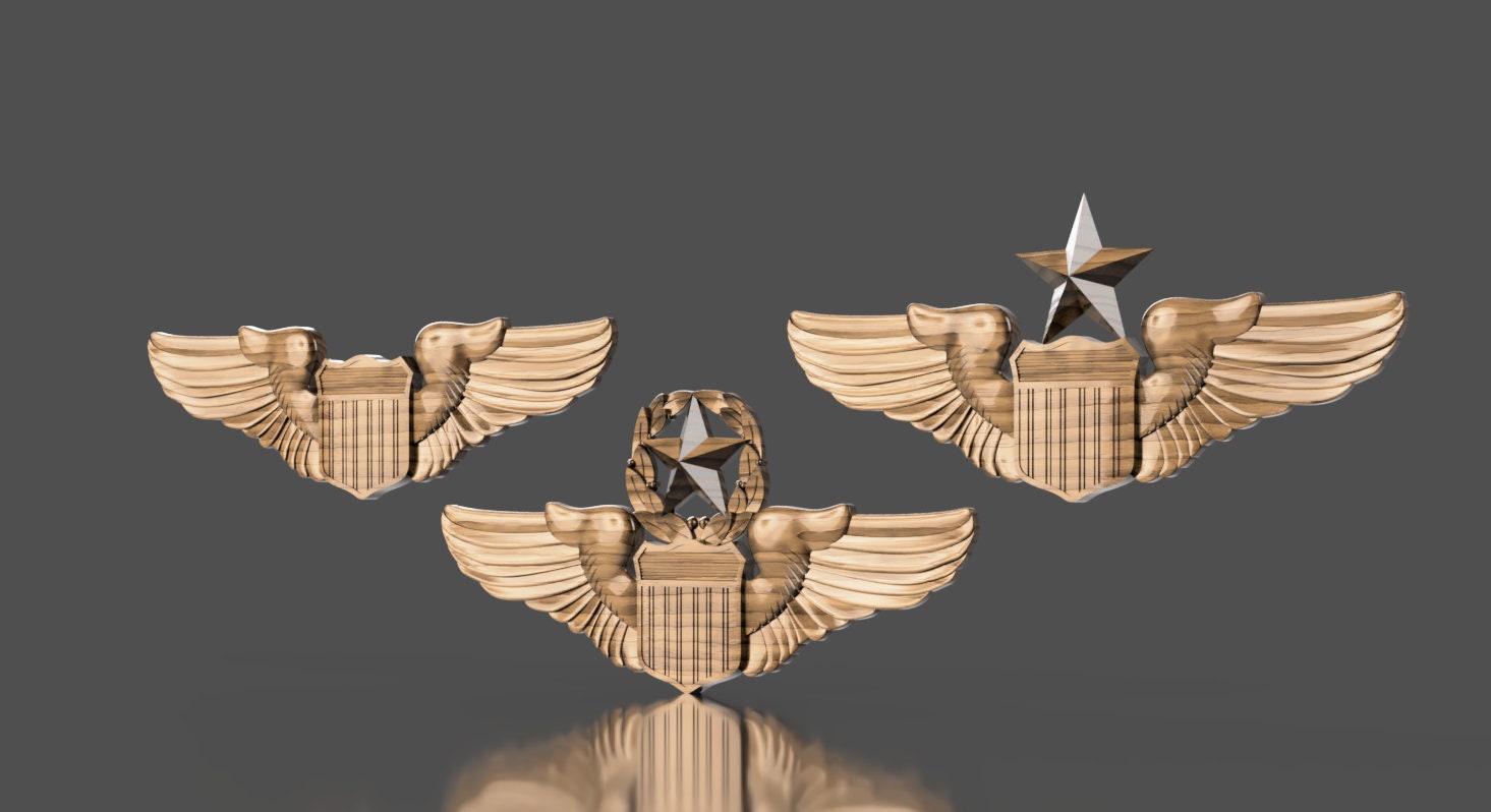 Air Force Pilot Badge Collection 3D Stl File for CNC Router Etsy