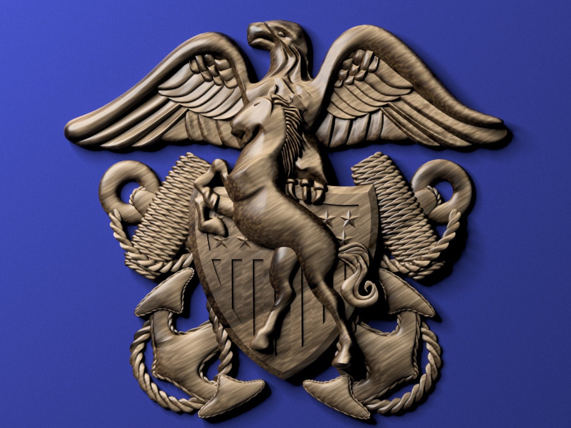 Navy Officers Crest mustang 3D Stl File for CNC Router - Etsy