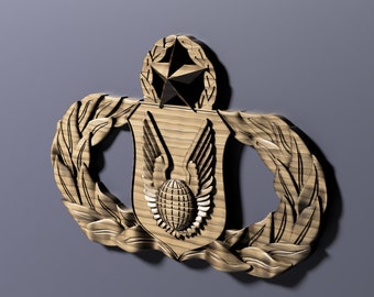 Air Force Operations Support Master Badge 3D stl file for CNC router