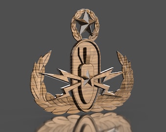 Armed Forces Master Explosive Ordinance Disposable (EOD) Badge insignia 3D stl file for CNC router
