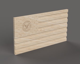 United States (US) Flag with US Navy insignia 3D stl file for CNC router