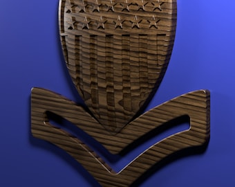 Coast Guard Petty Officer Second Class (PO2) insignia 3D stl file for CNC router