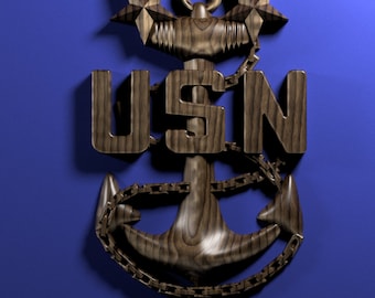 Navy Master Chief Petty Officer (MCPO) insignia 3D stl file for CNC router