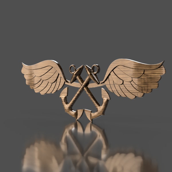 Navy Aviation Boatswain's Mate (AB) Rating Badge 3D stl file for CNC router