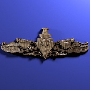 Navy Enlisted Surface Warfare Specialist ESWS Insignia 3D stl file for CNC router