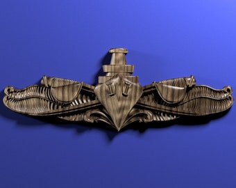 Navy Enlisted Surface Warfare Specialist ESWS Insignia 3D stl file for CNC router
