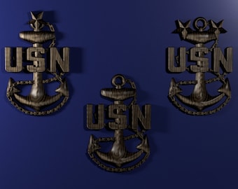 Navy Chief Petty Officer Insignia collectie 3D stl bestand voor CNC router