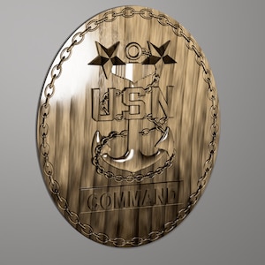 Navy Command Master Chief (CMC) insignia file stl 3D per router CNC