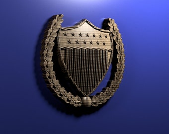 Coast Guard OIC Ashore insignia 3D stl file for CNC router