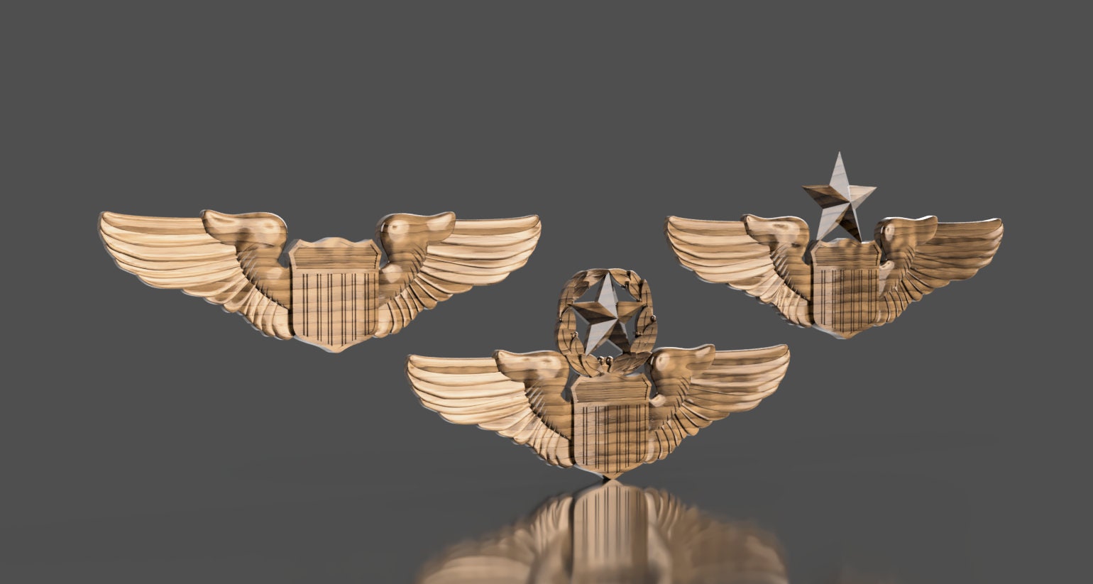 Air Force Pilot Badge Collection 3D Stl File for CNC Router Etsy