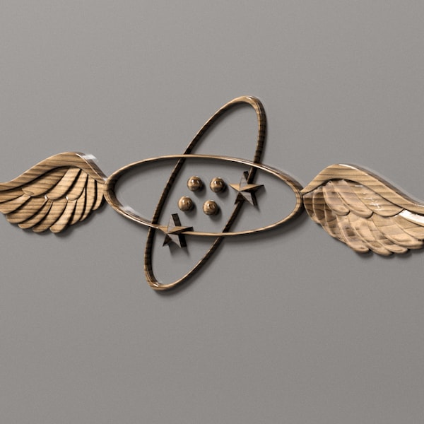 Navy Aviation electronics technician (AT)  Rating Badge 3D stl file for CNC router