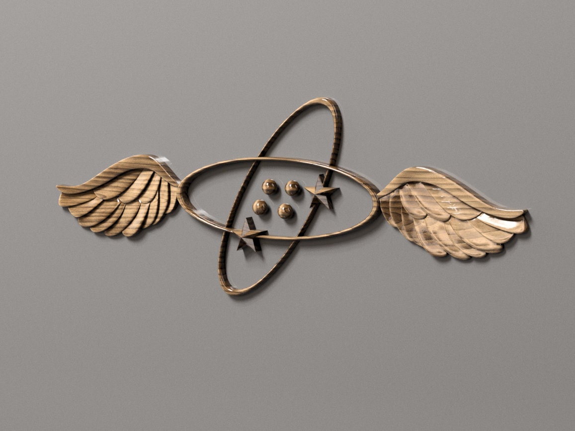 Navy Aviation electronics technician (AT)  Rating Badge 3D stl file for CNC router