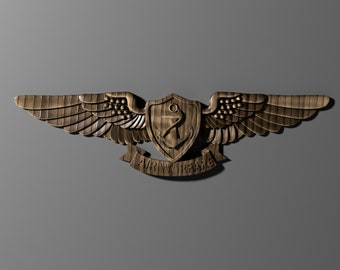 Navy Enlisted Aviation Warfare Specialist EAWS Insignia 3D stl file for CNC router