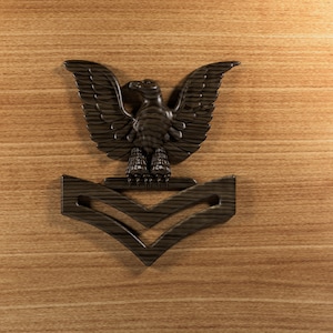 Navy Second Class Petty Officer perched eagle insignia 3D stl file for CNC router