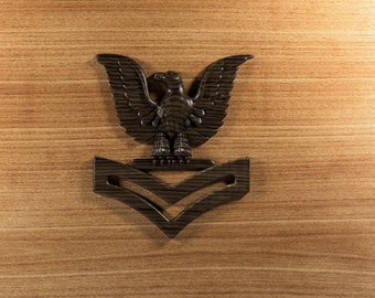 Navy Second Class Petty Officer perched eagle insignia 3D stl file for CNC router