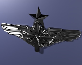Air Force Flight Engineer Senior Badge 3D stl file for CNC router