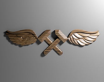 Navy Aviation structural mechanic (AM) Rating Badge 3D stl file for CNC router