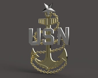 Navy Senior Chief Petty Officer (SCPO) insignia 3D stl file for CNC router